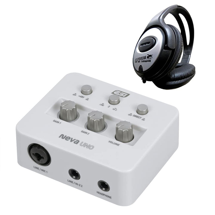 ESI NEVA Uno 2-Kanal USB Audio-Interface + keepdrum Kopfhörer