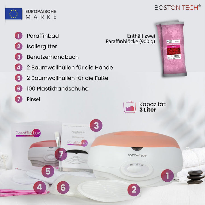 Boston Tech® Paraffin-Handbad von Muskelschmerzen und Arthritis. 3 Liter Fassungsvermögen. Feuchtigk