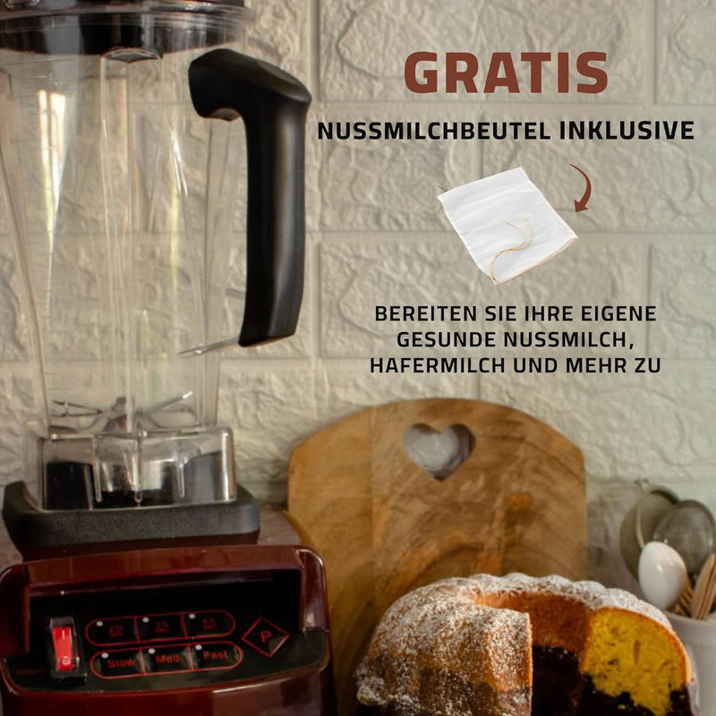 Hochleistungsmixer Optimum 9200A, 2611 Watt, 3.5PS, 6 Edelstahlklingen, 48000 U/min, 2L BPA-freier B
