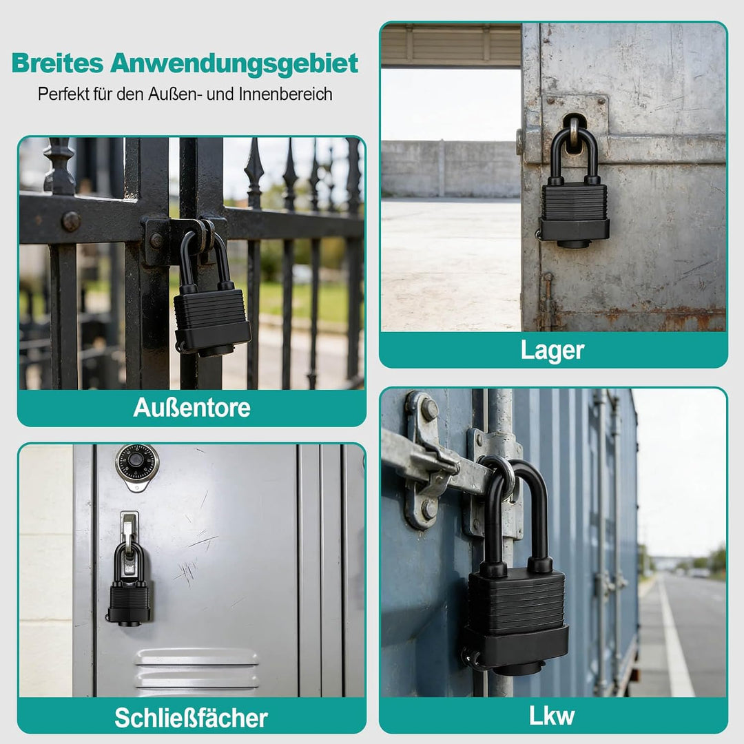 Vorhängeschloss Gleichschliessend Wetterfest Wasserdicht Padlock Schloss Sicherheitsschloss Schlösse