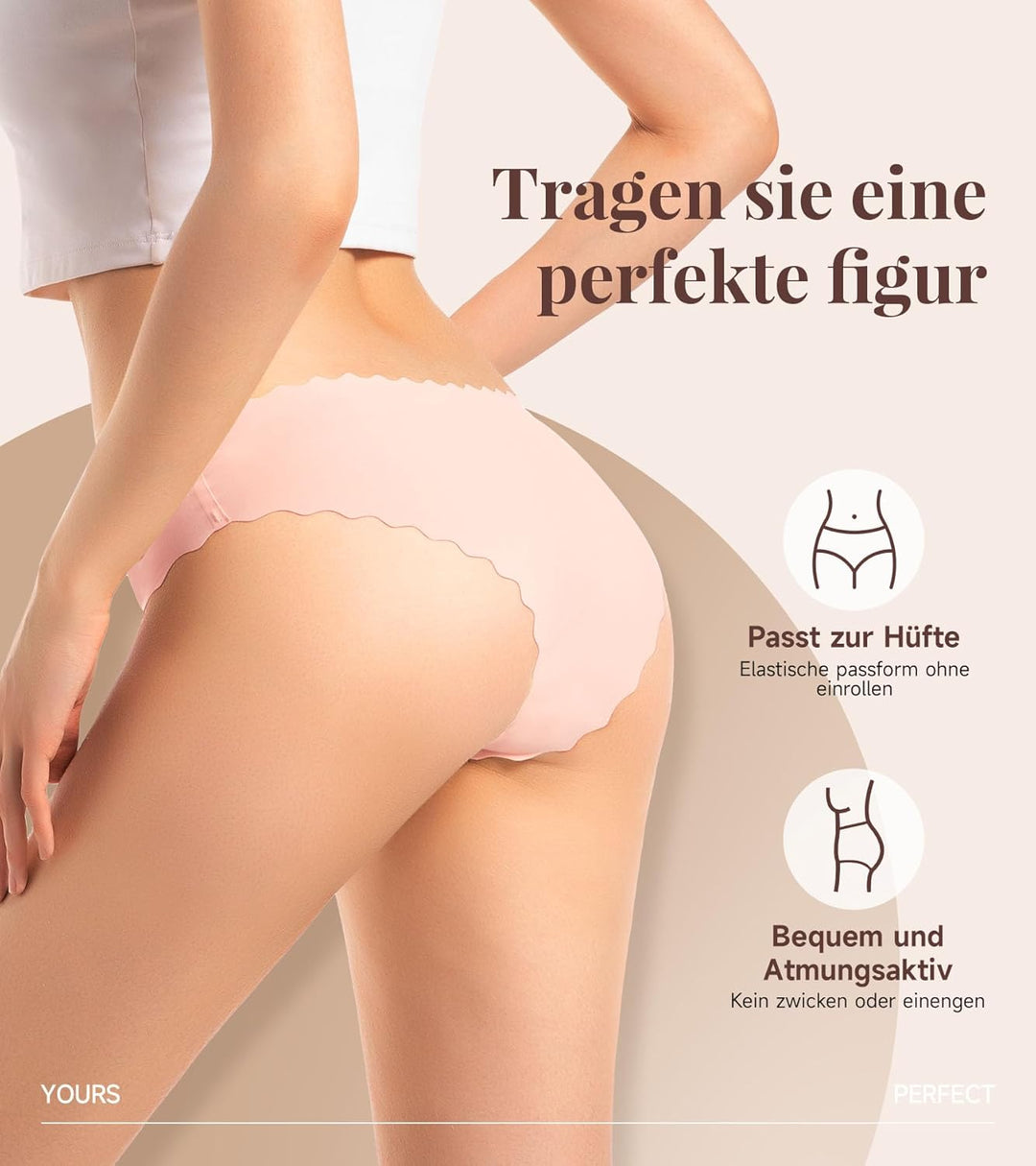 TANSTC 6er Pack Unterhosen Damen Nahtlose Unterwäsche Frauen Seamless Slips Damen Stretch Damenunter