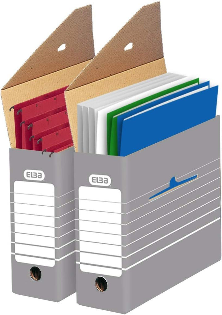 ELBA Archivbox Tric, 50 Stück, 9,5 cm, grau Archivbox 9,5 cm, Archivbox 9,5 cm