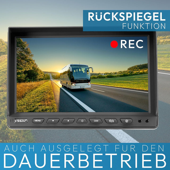 VSG 10" Quad Rückfahrmonitor/Heavy-Duty / 4 Videoeingänge / 12-24 Volt/extrem robust/Bildspiegelung/