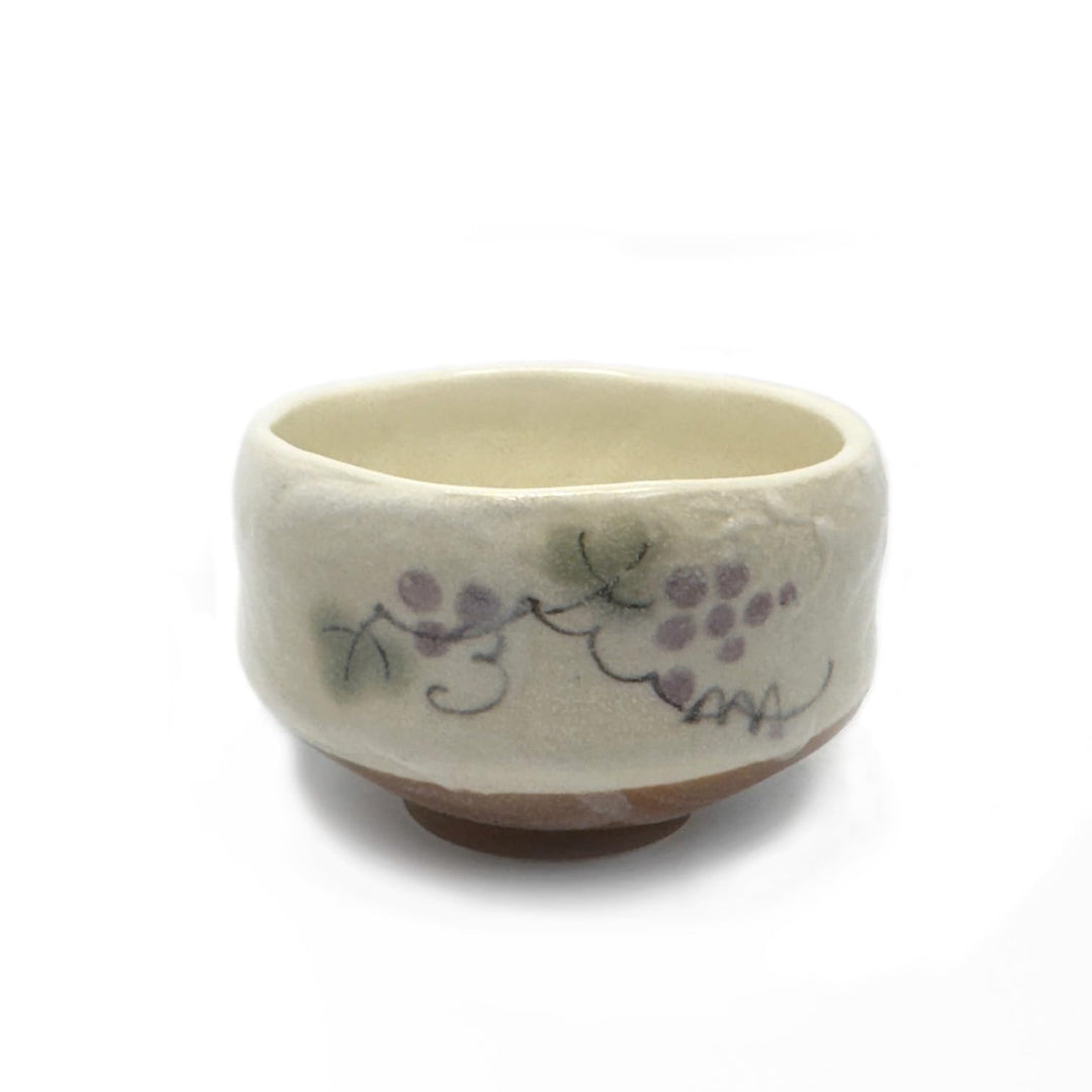 aquanaut Mino Ware Matcha-Schale, Chawan Trauben, Durchmesser 9 cm, hergestellt in Japan