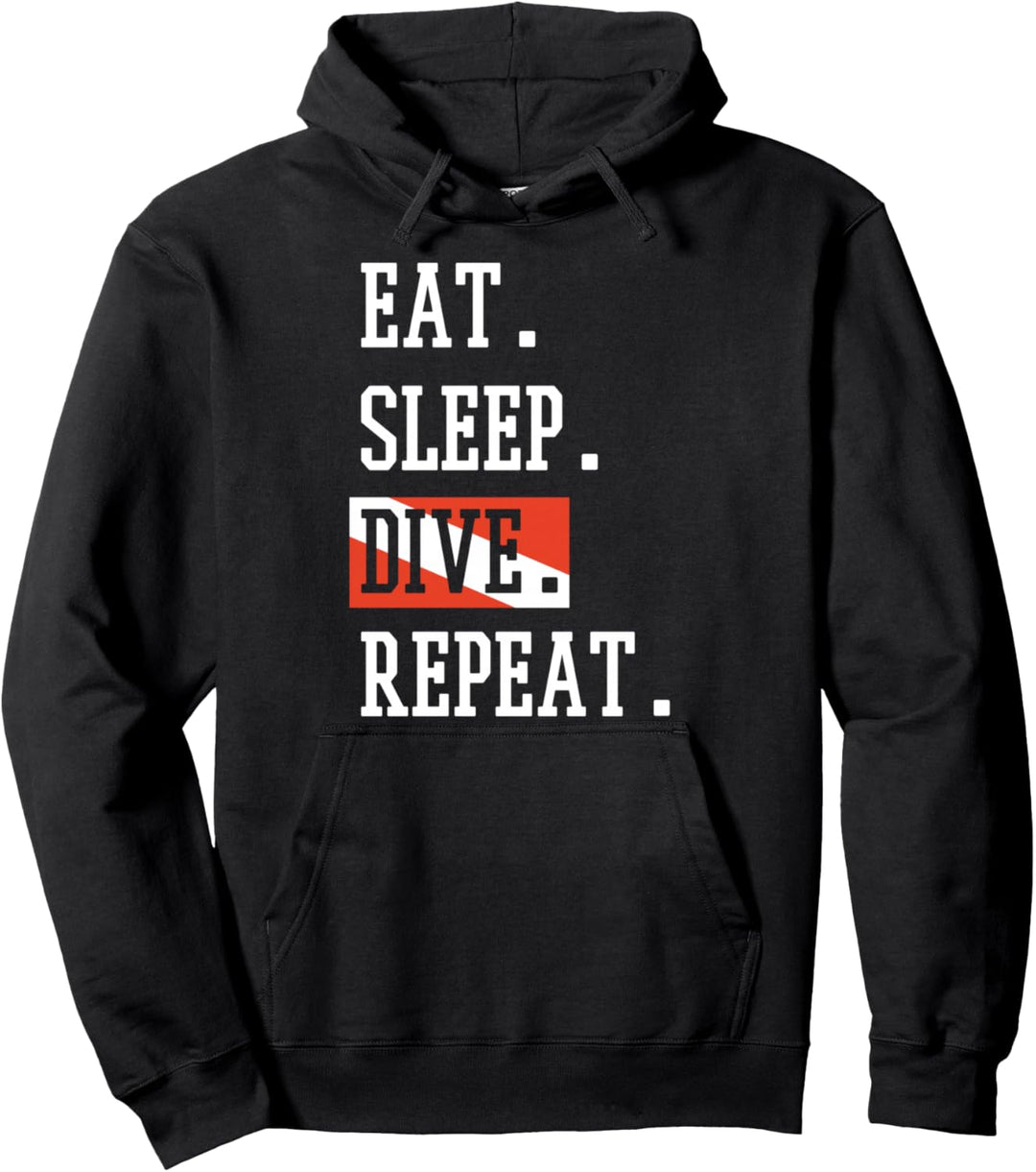 Taucher Geschenk Tauchen Spruch Lustig Eat Sleep Dive Repeat Pullover Hoodie