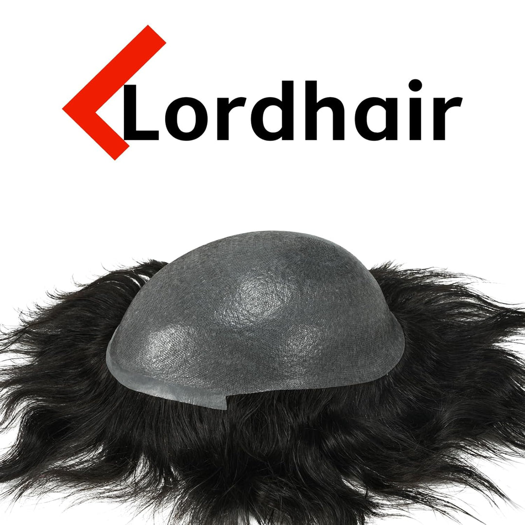 Lordhair Toupet Echthaar Männer,Perücke Männer,0,03 mm Dünne Leder Basis 20 * 25 CM Leichtes Haarers