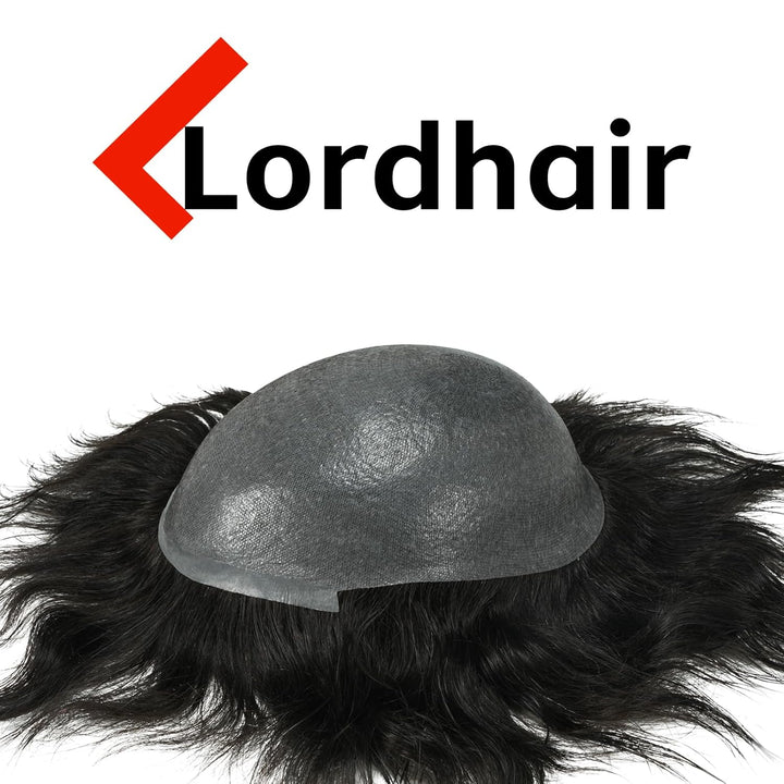 Lordhair Toupet Echthaar Männer,Perücke Männer,0,03 mm Dünne Leder Basis 20 * 25 CM Leichtes Haarers