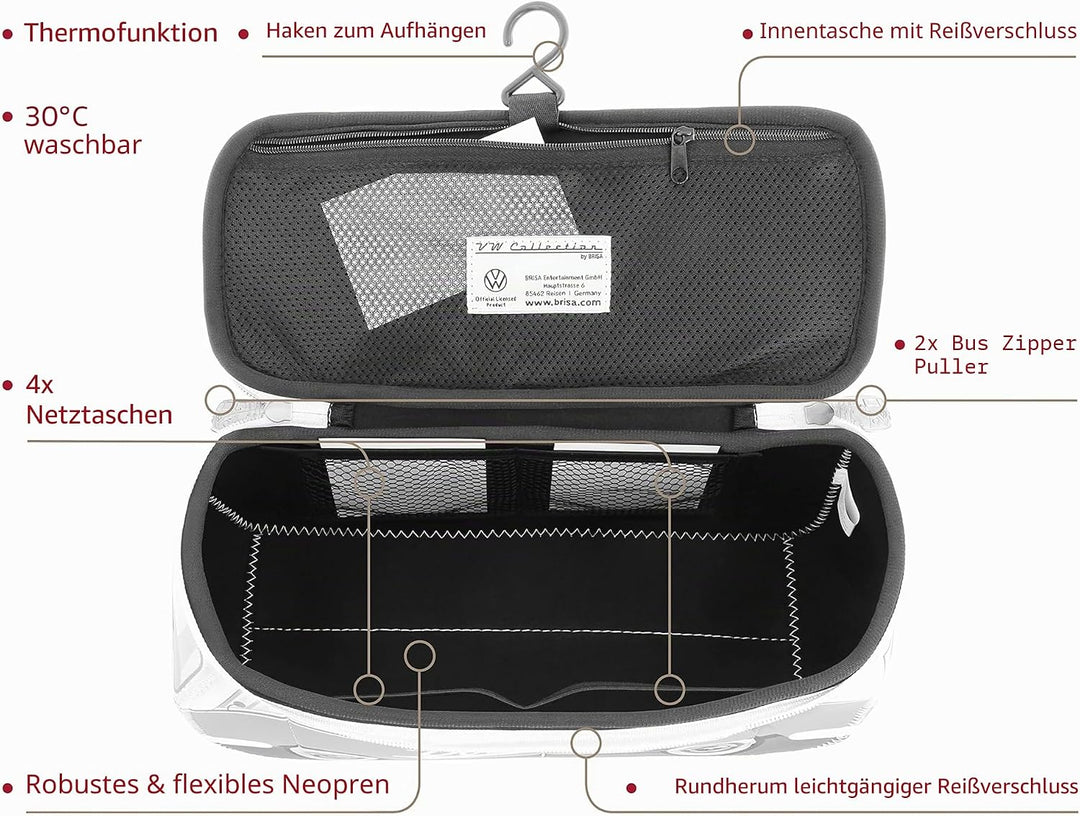 BRISA VW Collection - T1 Bulli Bus Kulturbeutel Kosmetiktasche | Volkswagen Universaltasche Waschbeu