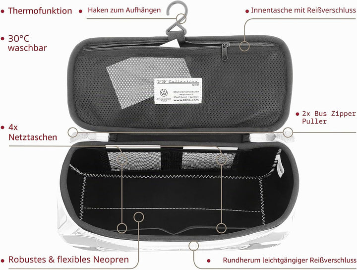 BRISA VW Collection - T1 Bulli Bus Kulturbeutel Kosmetiktasche | Volkswagen Universaltasche Waschbeu