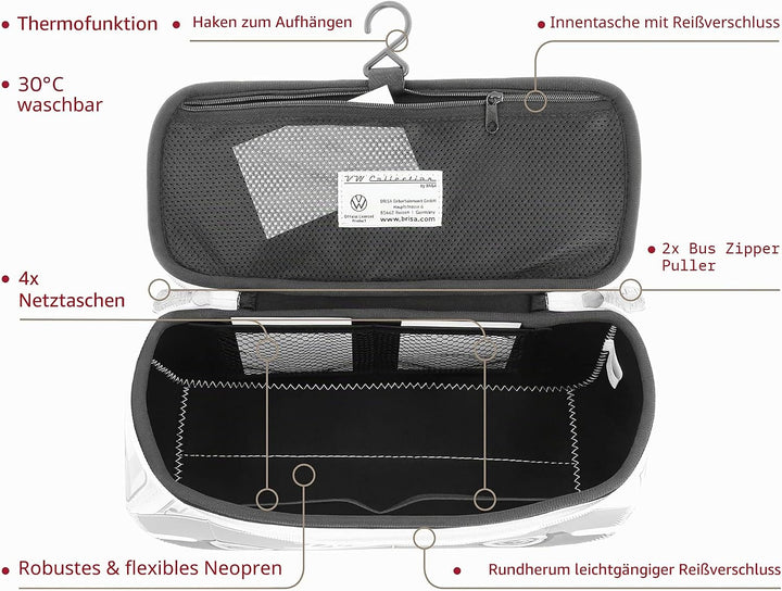 BRISA VW Collection - T1 Bulli Bus Kulturbeutel Kosmetiktasche | Volkswagen Universaltasche Waschbeu