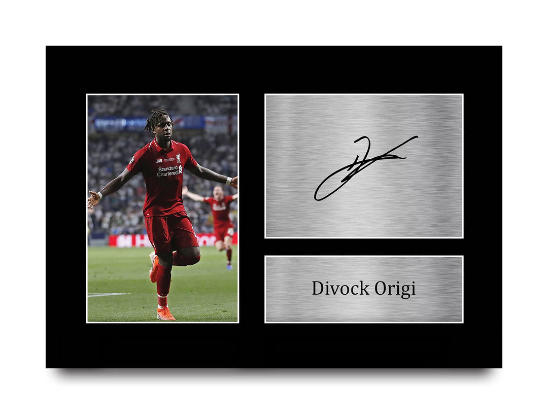 HWC Trading Divock Origi Liverpool Gifts gedrucktes Autogramm-Bild für Fans und Fans, A4 Origi Divoc