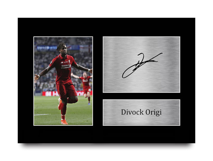 HWC Trading Divock Origi Liverpool Gifts gedrucktes Autogramm-Bild für Fans und Fans, A4 Origi Divoc