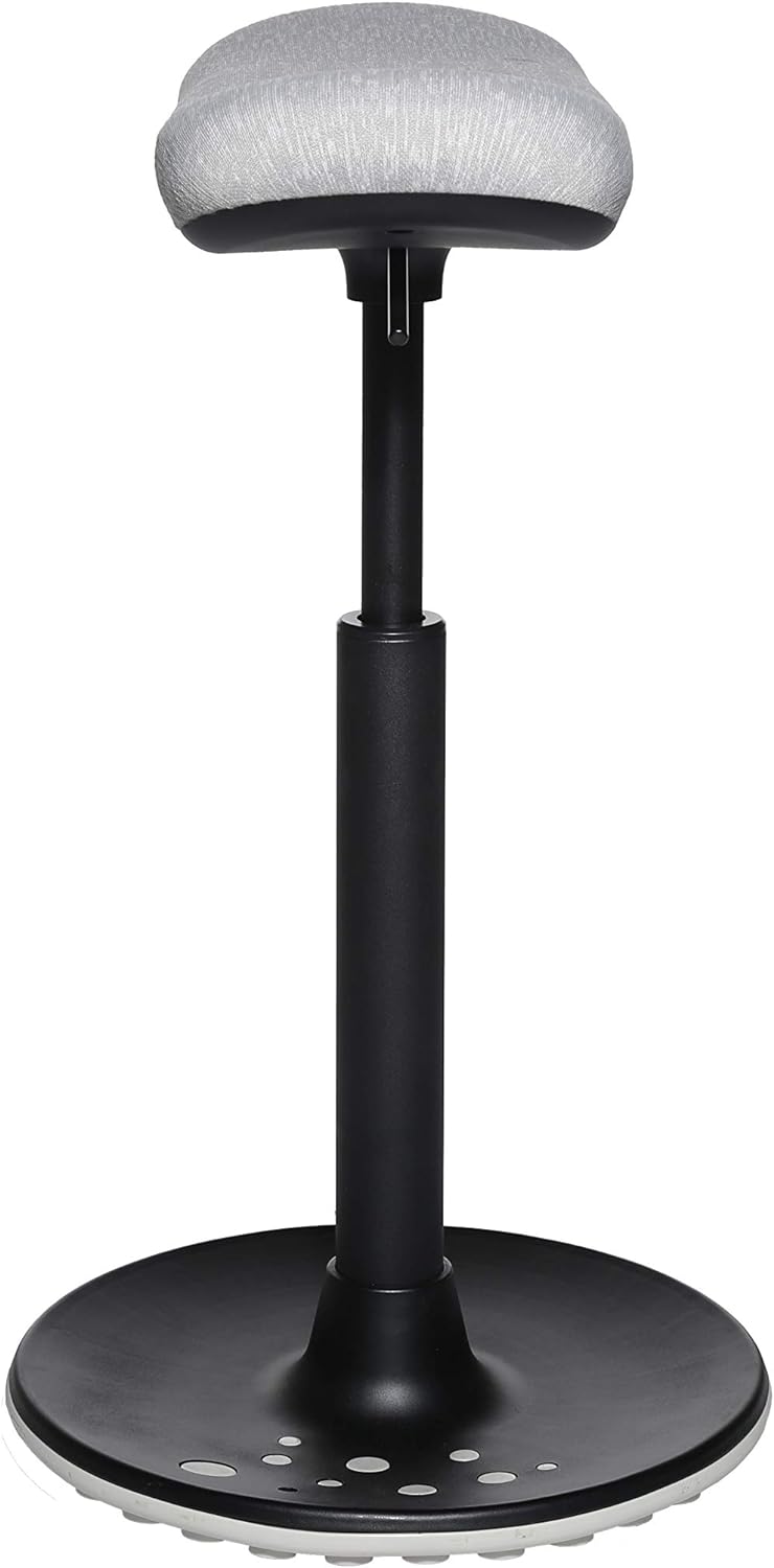Topstar Sitness H2, Arbeitshocker, Stehhilfe, Drehhocker, Skateboardsitz, höhenverstellbar, Stoffbez