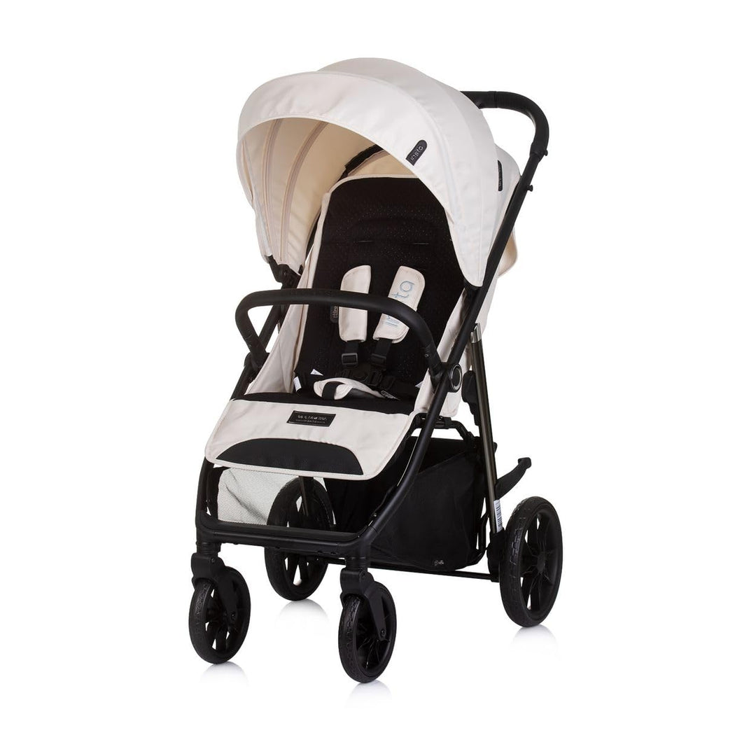 Chipolino Kinderwagen Buggy Insta, Fussabdeckung, Federung, Korb, Gurt, klappbar beige, beige