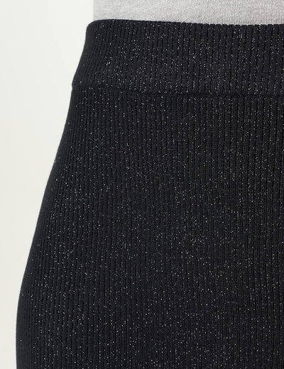 NA-KD Damen Pu Front Slit Skirt Rock, Schwarz