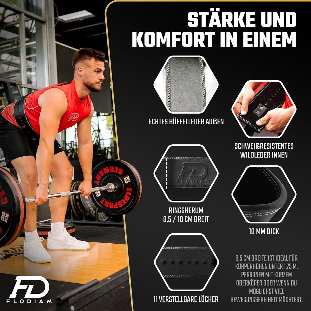 Profi Gewichthebergürtel Full Power Design Herren &amp; Damen [Schnellverstell] Hebelverschluss Gym Lift