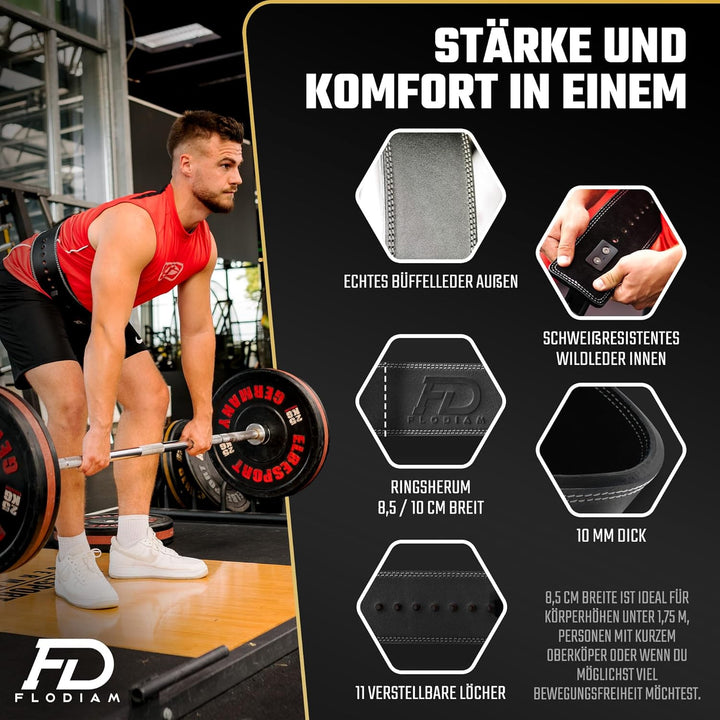 Profi Gewichthebergürtel Full Power Design Herren &amp; Damen [Schnellverstell] Hebelverschluss Gym Lift
