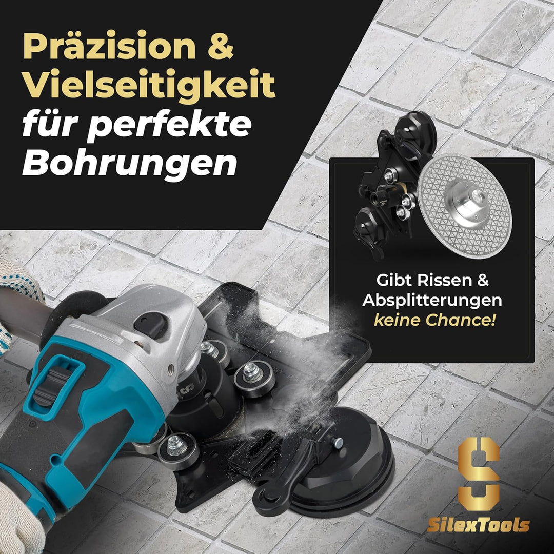 Profi Diamant Fliesenbohrer Set - 11teilig [6|8|10|14|25|30|40|50|68mm] mit Bohrkronen, Schleifschei