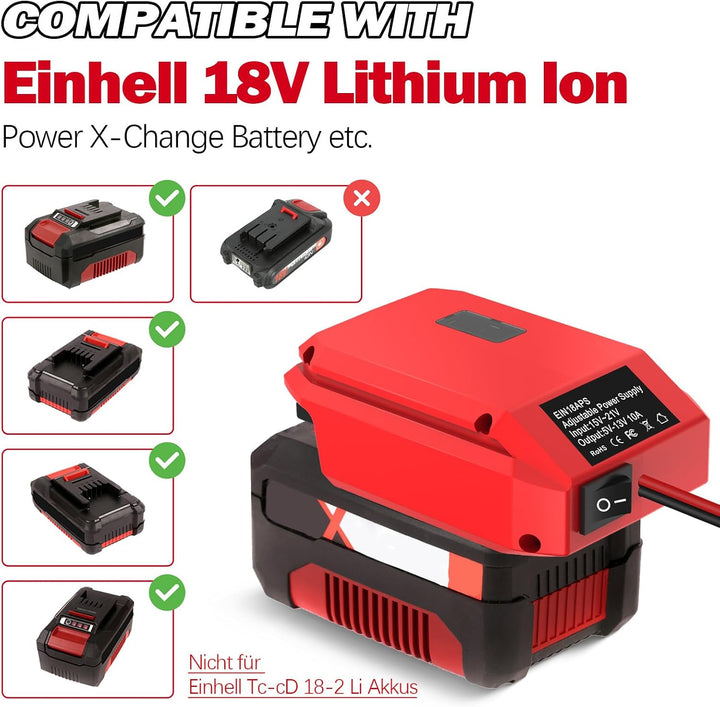 Adapter für Einhell 18V zu 12V Step Down Konverter,DIY Ladegerät Konverter