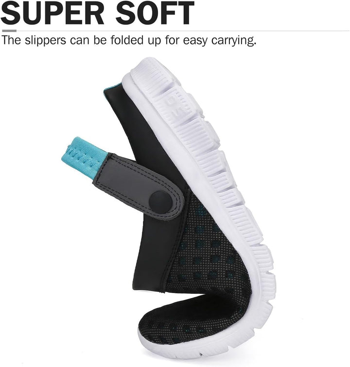 SAGUARO Sommer Unisex Clogs Hausschuhe Mesh Atmungsaktiv Gartenschuhe Gr. 36-48, 37 EU Blau