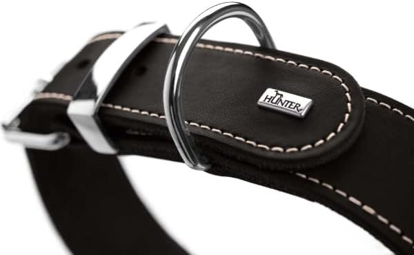 HUNTER AALBORG SPECIAL Hundehalsband, Leder, strapazierfähig, komfortabel, 60 (M-L), dunkelbraun dun