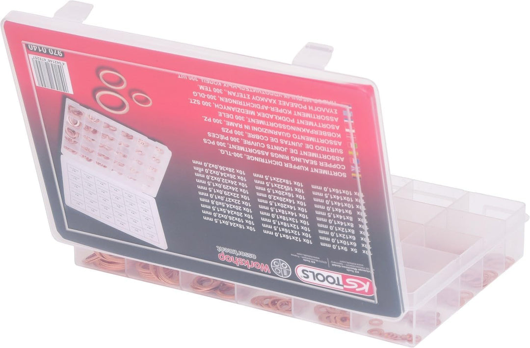 KS Tools 970.0140 Sortiment Kupfer-Dichtringe, M5-28, 300-tlg.