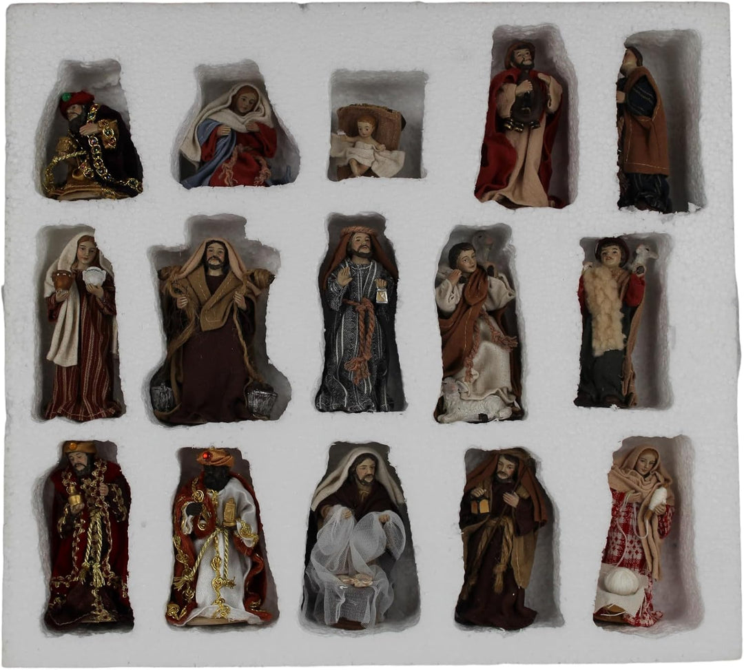 ZICOM Ankleidefigurenset Nebo, Krippenfiguren orientalisch ca. 11cm 15-TLG. Polyresin bekleidet