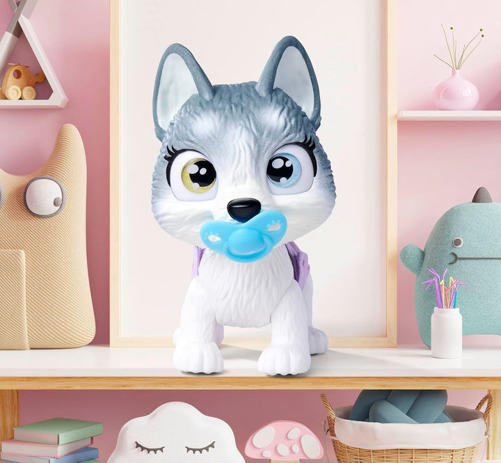 Simba 105950135 Pamper Petz Husky (ca. 15 cm) - Spielzeug-Hund mit Trink- und Nässfunktion für Kinde
