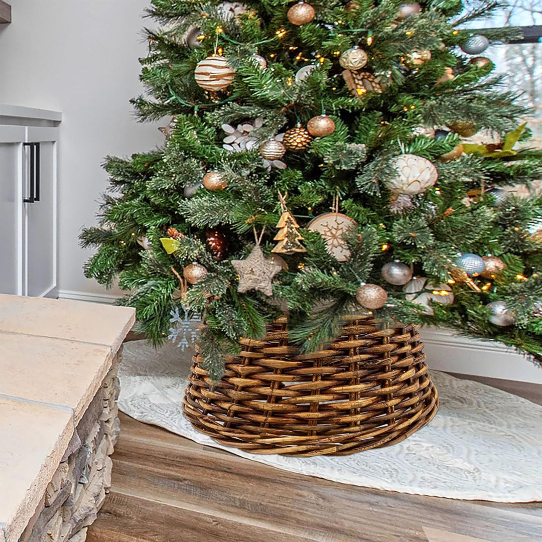 Weihnachtsbaum Rock aus Weide in Natur - 60 cm - Christbaum Weihnachtsbaum Ständer Weihnachts, Natur