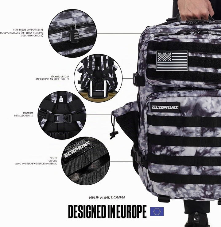 ELITRAINX ELITEX TRAINING Militär-Rucksack, 45 l, wasserdicht, Sport, Flugzeugkabine, CrossTraining,
