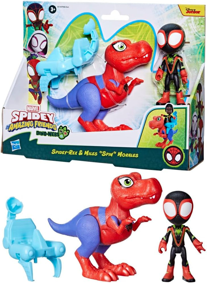 Marvel Spidey und Seine Super-Freunde Dino-Webs Spidey-Rex & Miles „Spin“ Morales Spider-Man Action-