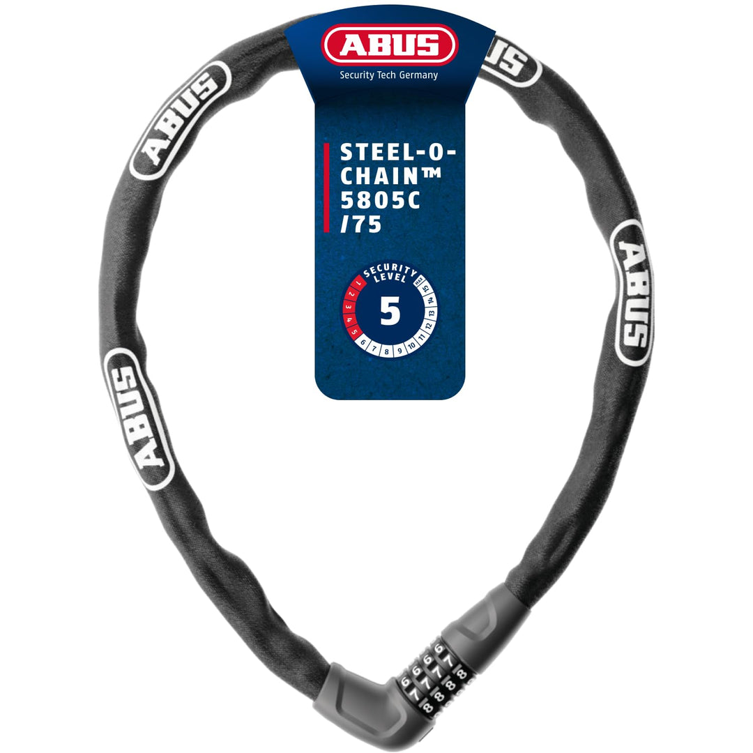 ABUS Kettenschloss Steel-O-Chain 5805C – Zahlenschloss aus 5 mm starken Stahlkette – ABUS-Sicherheit
