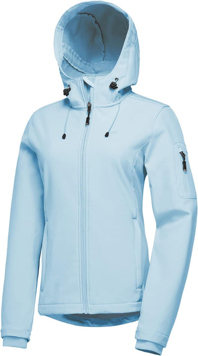 33,000ft Softshelljacke Damen Wasserdichte Atmungsaktive Warme Winterjacke Fleece Übergangsjacke Win