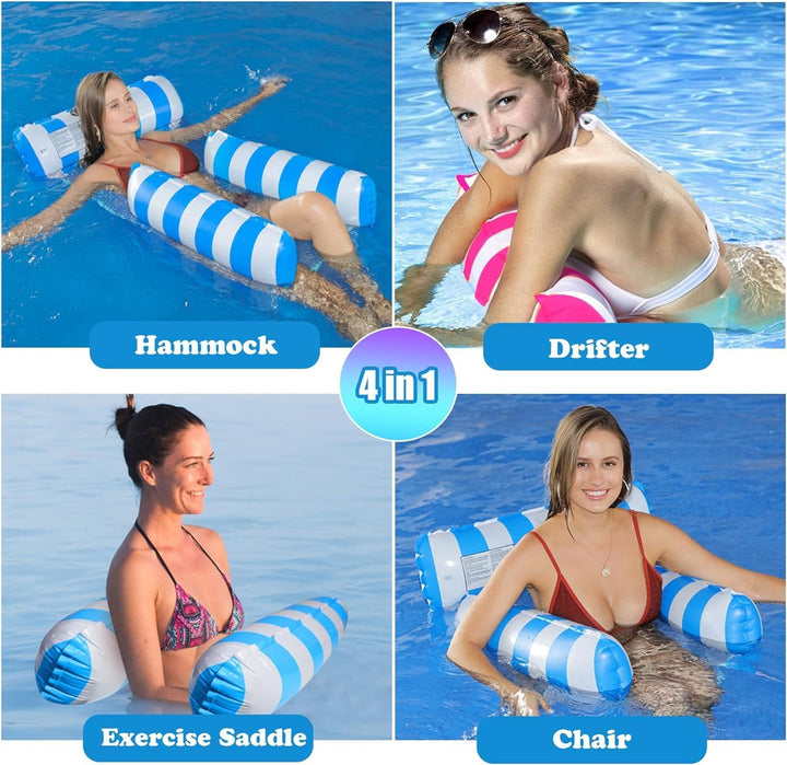 Luftmatratze Wasser,Luftmatratze pool,4 In 1 Aufblasbare Wasserhängematte,Wasserspielzeug Schwebende