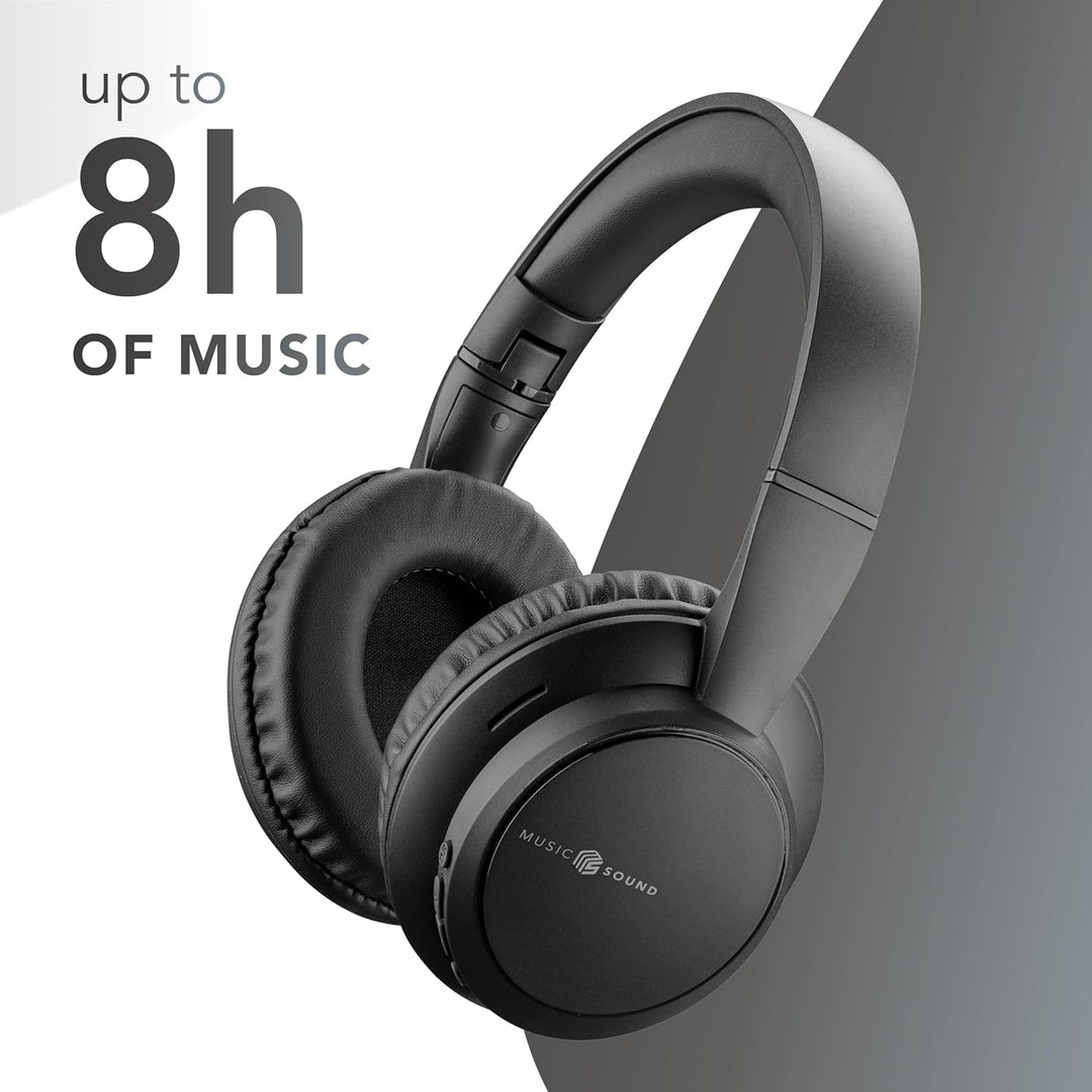 Music Sound Boost, Kabellose Around-Ear-Kopfhörer mit integriertem Mikrofon, 3 EQ-Modi, bis zu 8 Stu