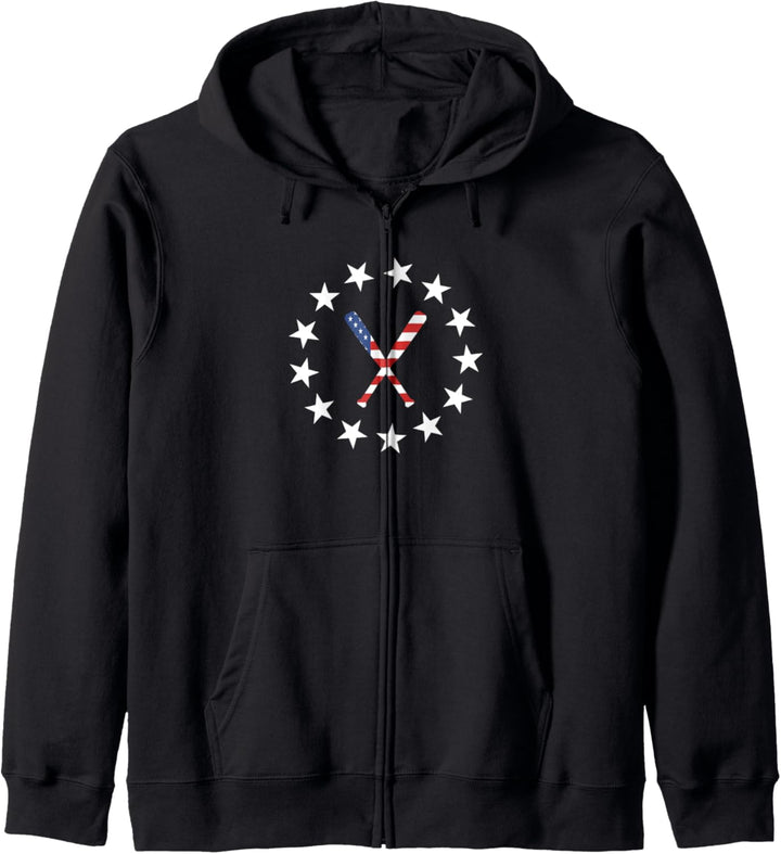 Nephew Baseball with Bats American Flag Sports Graphic Gift Kapuzenjacke