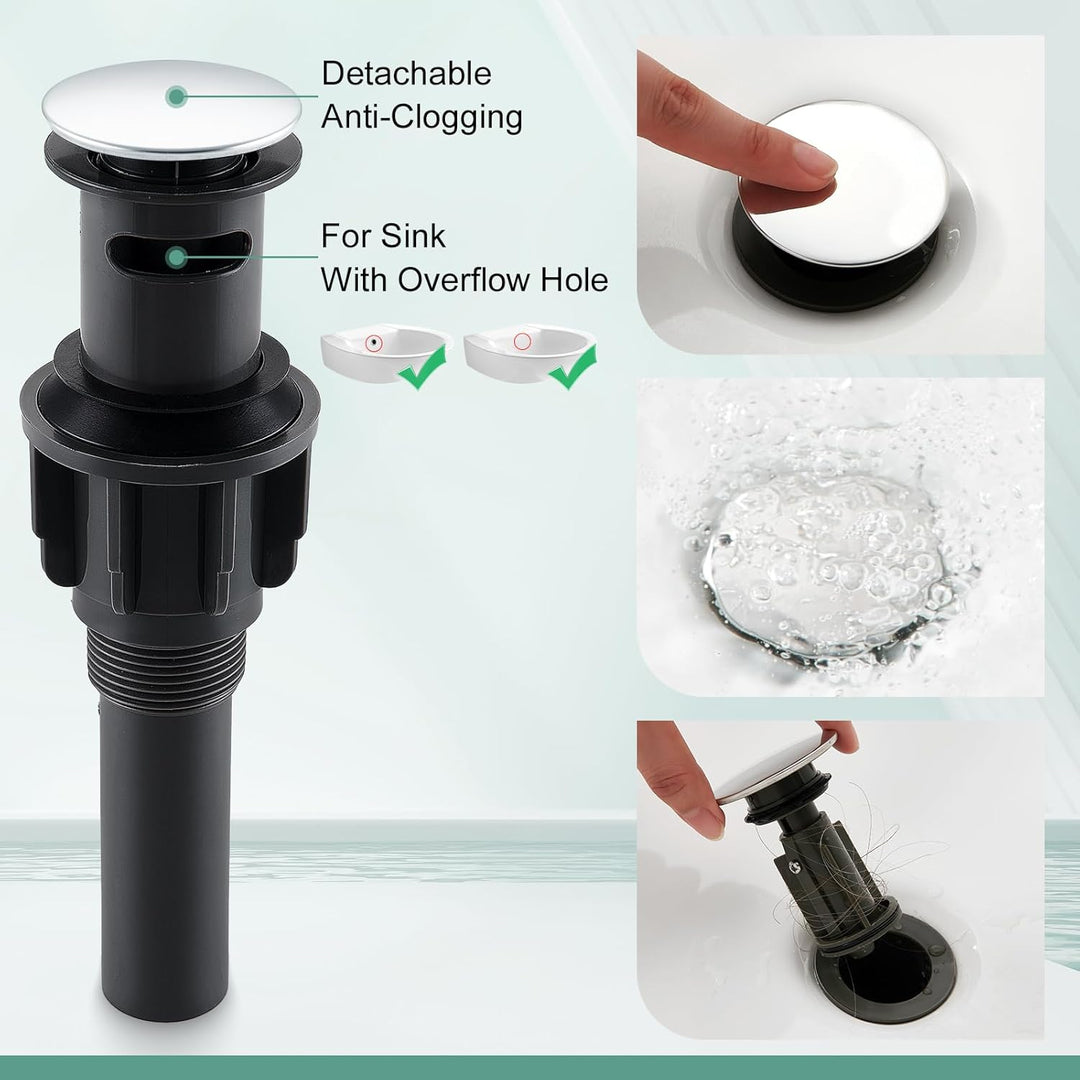 CREA Wasserfall Wasserhahn Bad,Waschtischarmatur Chrom mit Keramikventil, Mischbatterie Waschbecken