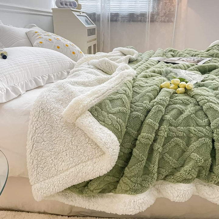 WONGS BEDDING Kuscheldecke 150x200 Flauschig Sherpa Decke,Sofaüberwurf Fleecedecke,Dick Sofadecke Do