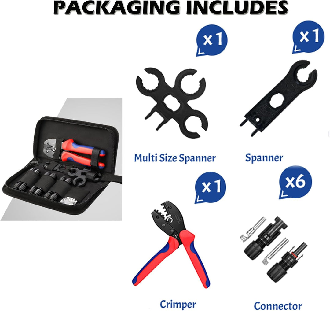 TRAMILY Solar Crimpzange Kit für Kabelverbinder für 2,5/4,0/6,0 mm² Solarpanel PV Kabel, 6 Stück män
