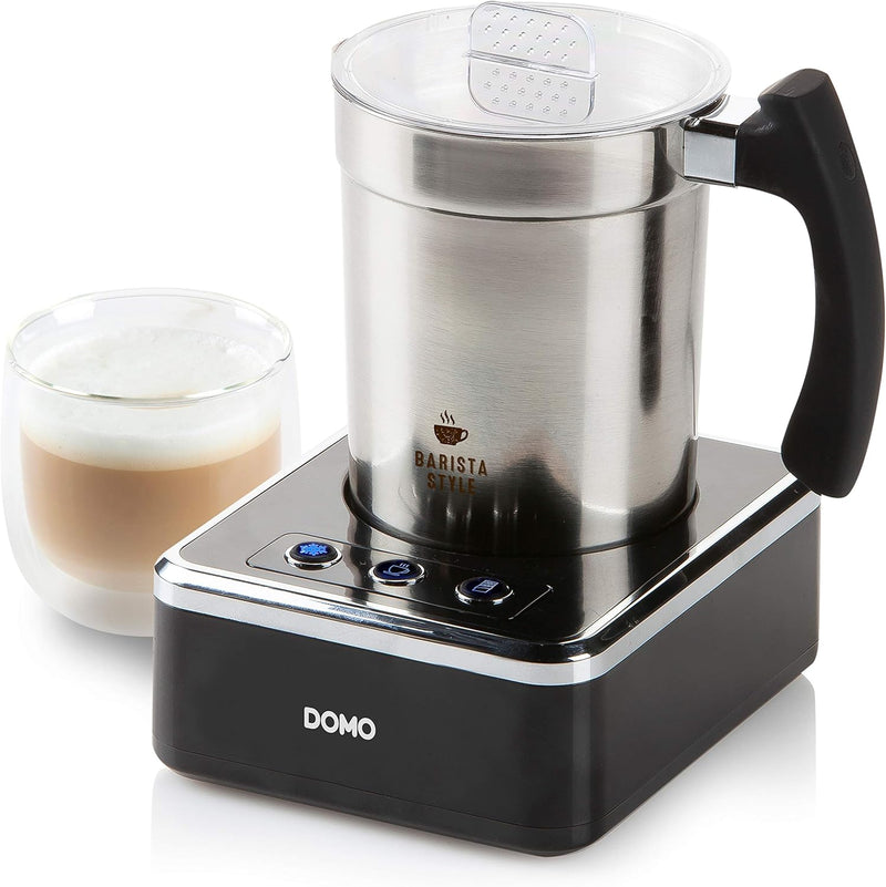 Domo DO717MF Milchaufschaeumer Edelstahl, Schwarz 650W, 230 milliliters