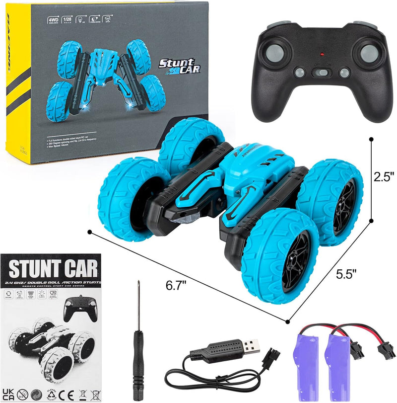 Highttoy Ferngesteuertes Auto Kinder, 4WD 360° Flip Doppelseitig RC Auto Spielzeug ab 3 4 5 6 7 8 9