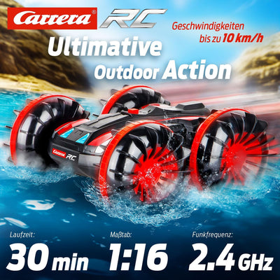 Carrera 2,4 GHz All-Terrain Stunt Car - Water Car amphibisches ferngesteuertes Auto | Spritzwasserge