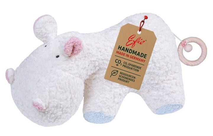Efie Bio-Spieluhr Nilpferd – 100% Baumwolle (kbA), vegane Füllung aus recycelten PET-Flaschen – hand