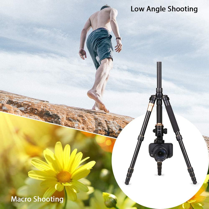 Andoer Q 666 Pro DSLR Kamera-Stativ Einbeinstativ Kugelkopf Veränderbar Tragbare Compact Reisenstati