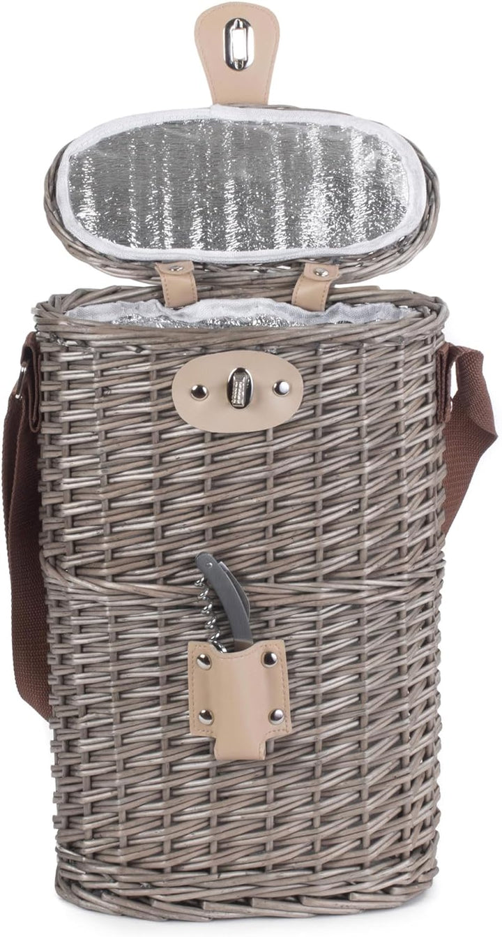 Red Hamper 2 Flasche Willow isolierte Flaschentasche