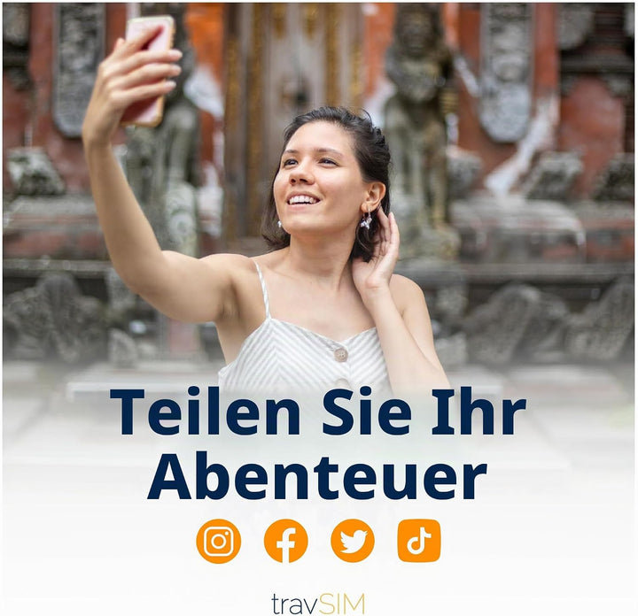 travSIM Bali SIM-Karte | 12GB Daten | 4G/5G Geschwindigkeiten | Kostenloses Roaming in Indonesien &amp;