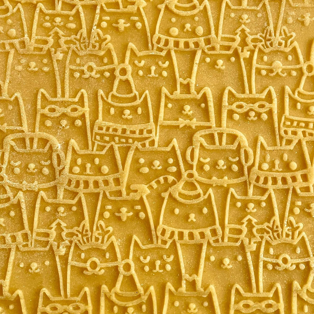 WEIHNACHTSKATZEN Nudelholz mit Katzen Muster für Weihnachten Backen- Teigroller Holz für DIY Weihnac