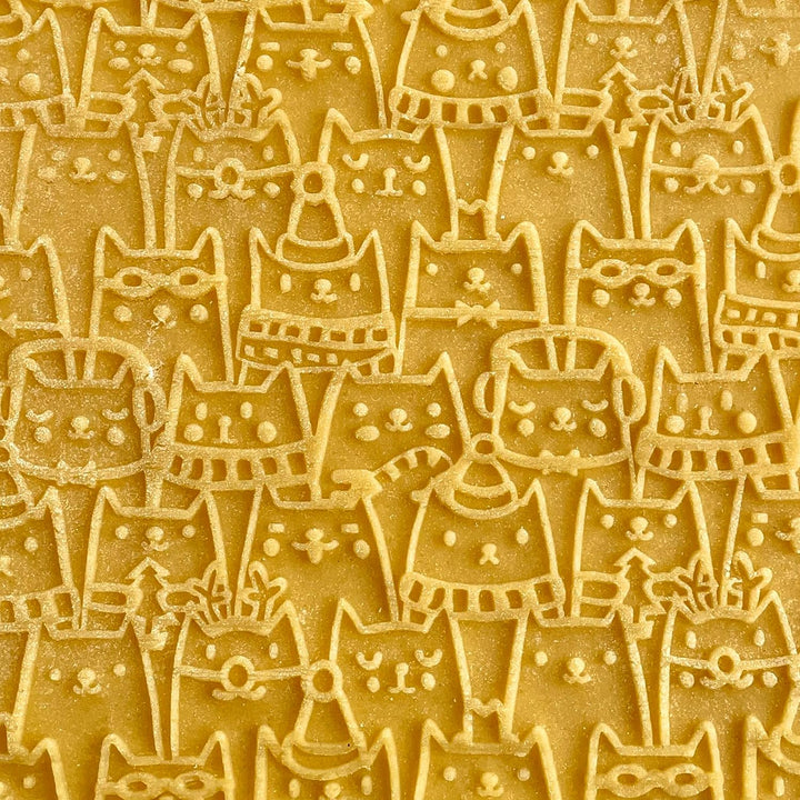 WEIHNACHTSKATZEN Nudelholz mit Katzen Muster für Weihnachten Backen- Teigroller Holz für DIY Weihnac