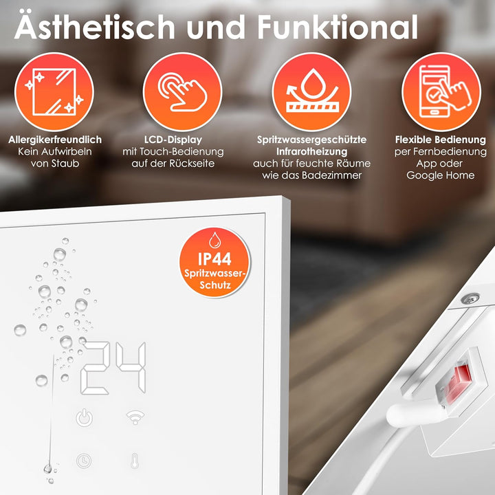 KESSER® Infrarotheizung Energiesparend Infrarot Standgerät &amp; Wandmontage Elektroheizung 350W mit Fer