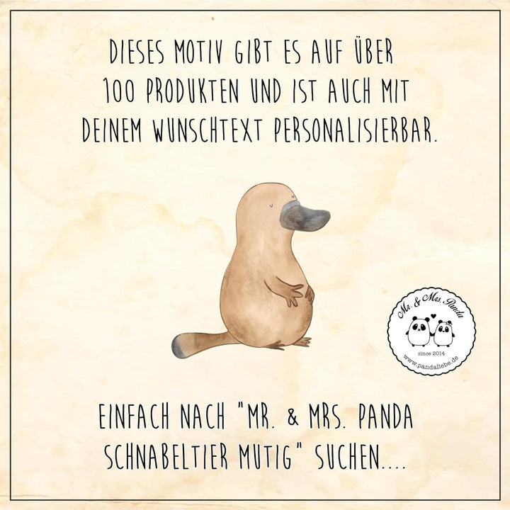 Mr. & Mrs. Panda Personalisierbare Keksdose Schnabeltier Mut - Personalisierte Geschenke, Motivation